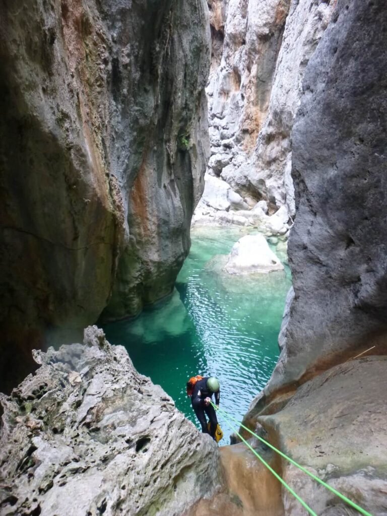 Rappel en canyoning